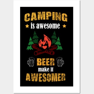 Camping and beer. Posters and Art